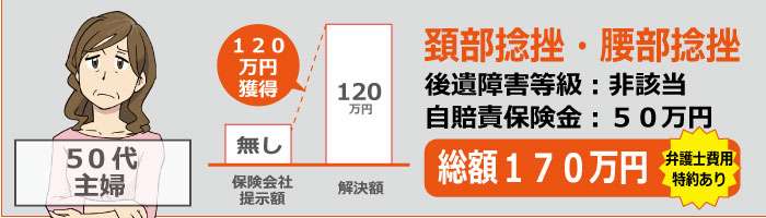 解決事例 頚部捻挫・腰部捻挫(後遺障害等級:非該当)